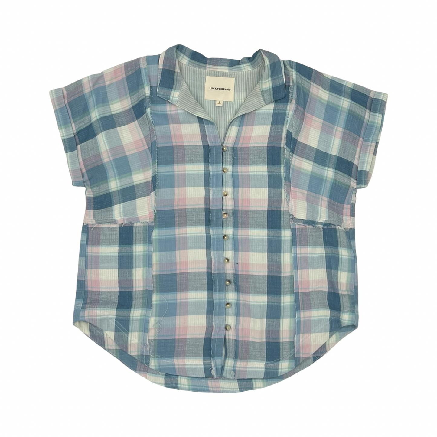 Top Ss By Lucky Brand In Blue & Pink, Size:L