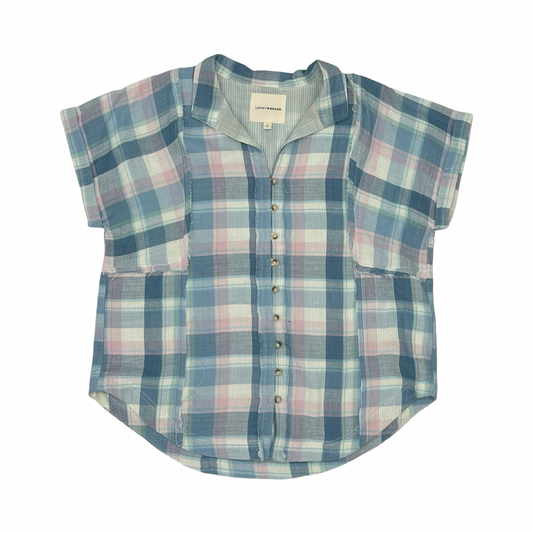 Top Ss By Lucky Brand In Blue & Pink, Size:L