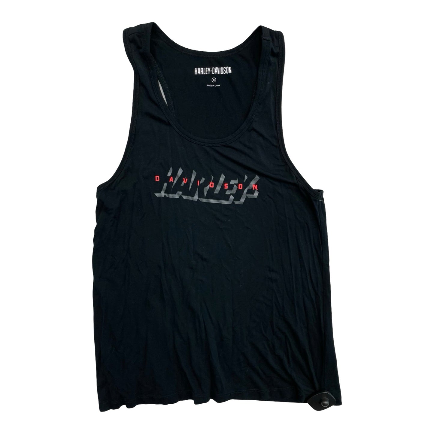 Top Sleeveless By Harley Davidson In Black & Red, Size:S