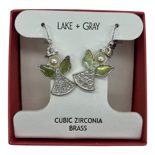 Earrings Dangle/Drop By Clothes Mentor In Green & Silver