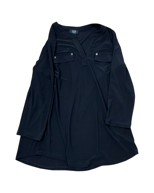 Top 3/4 Sleeve By Jones New York In Black, Size:L
