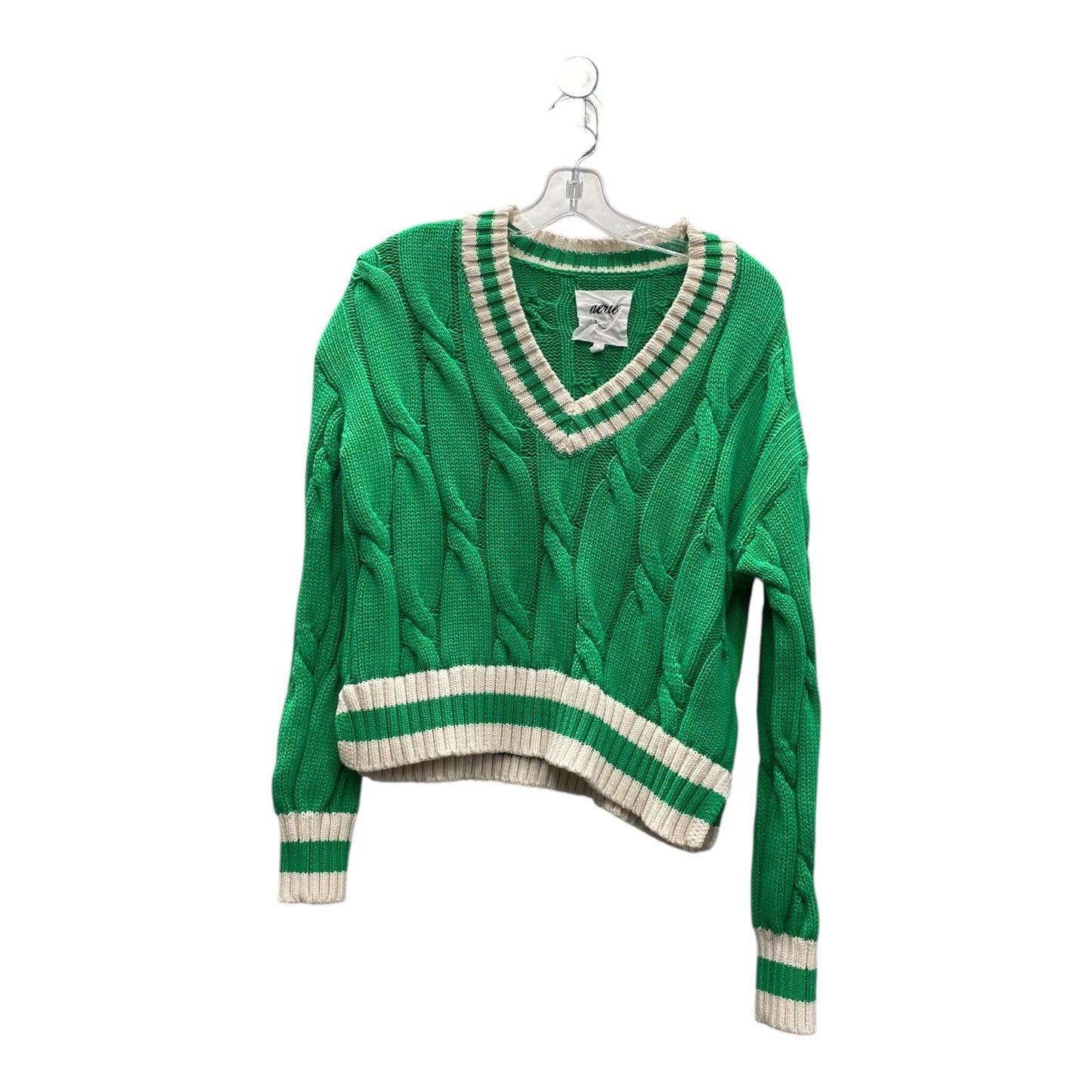 Sweater By Aerie In Green & White, Size:Xs