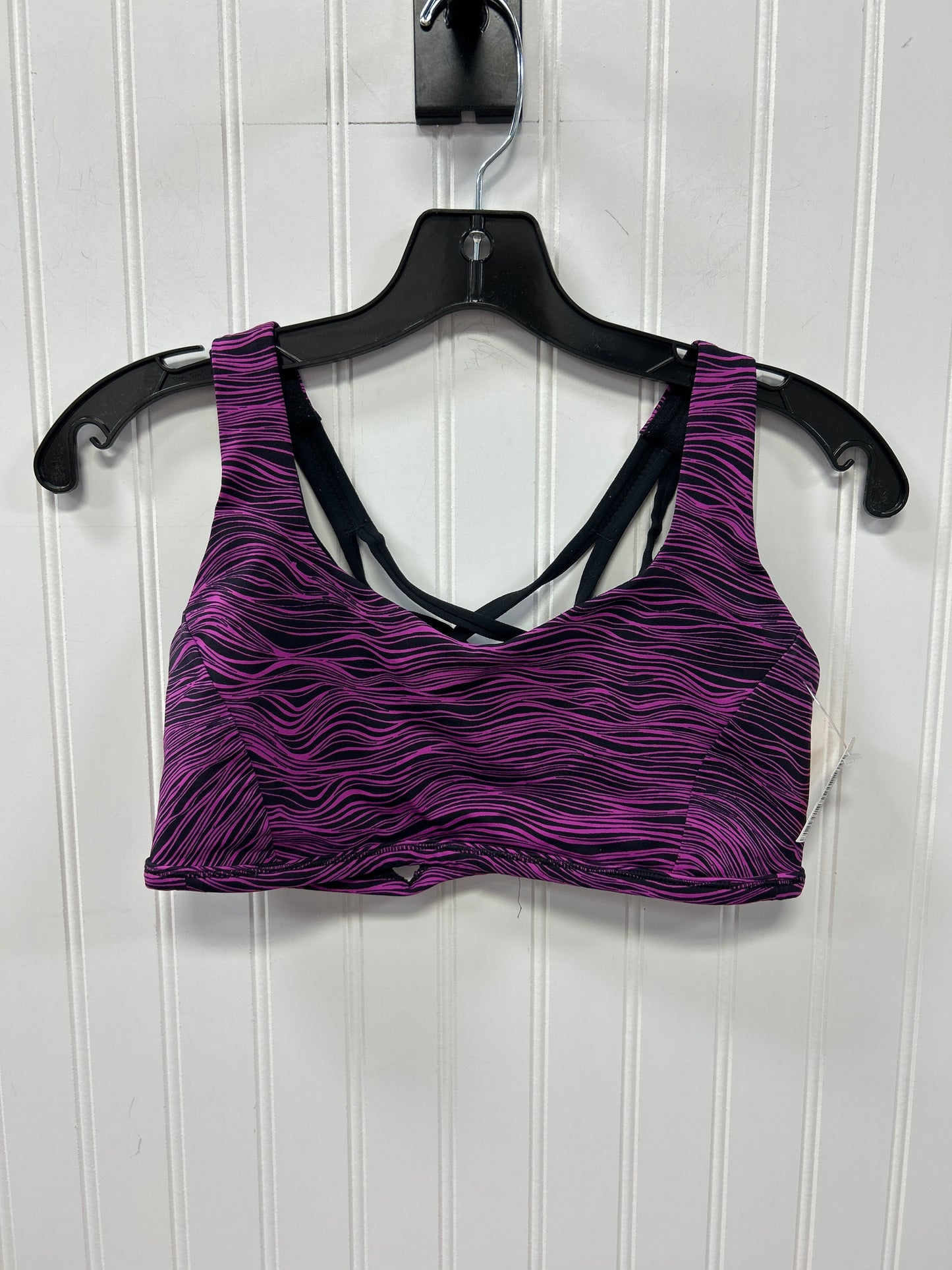 Athletic Bra By Lululemon In Black & Pink, Size:8
