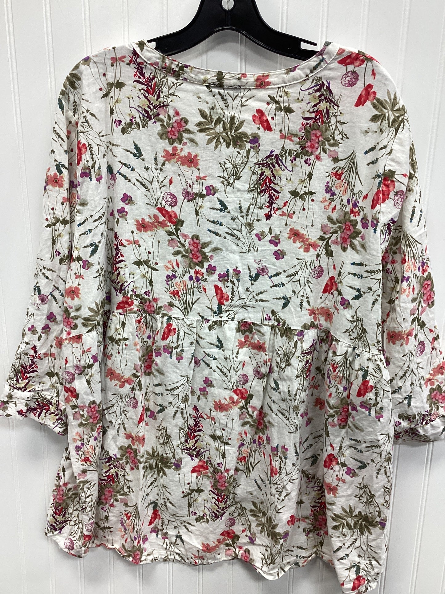 Top Ls By Jones And Co In Floral Print, Size:3X