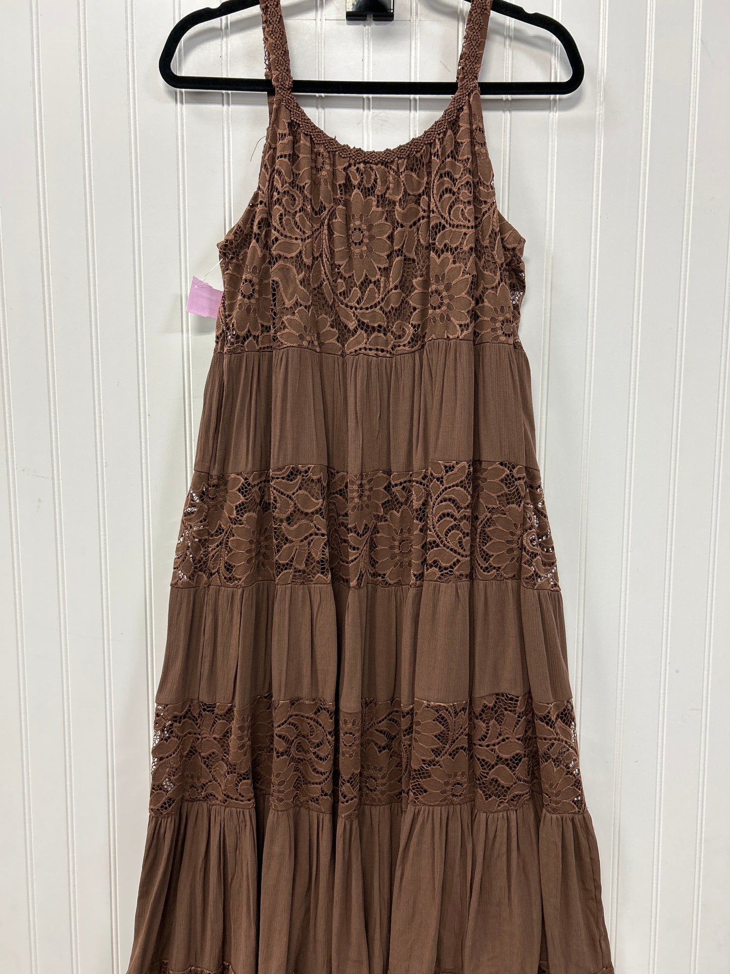 Dress Casual Maxi By Robbie Bee In Brown, Size:M