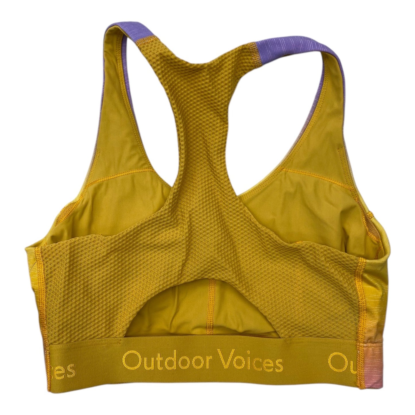 Athletic Bra By Outdoor Voices In Purple & Yellow, Size:S
