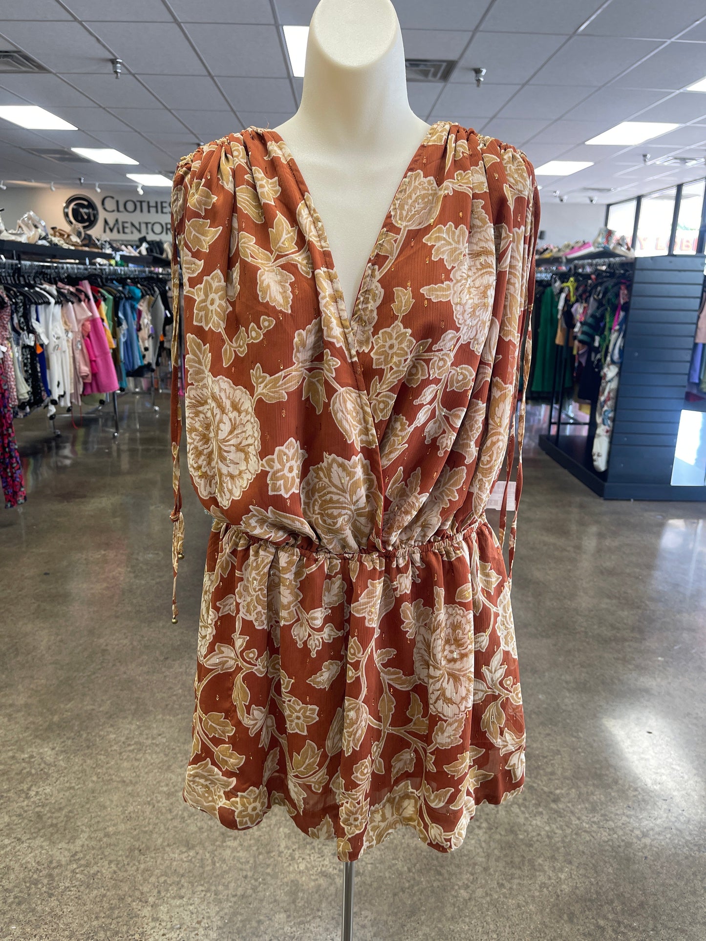 Romper By Dress Forum In Orange & Tan, Size:L
