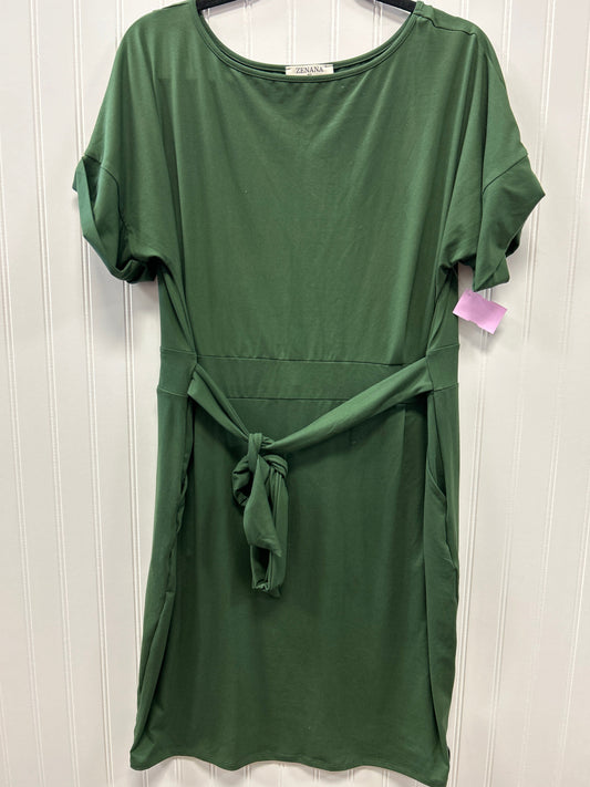 Dress Casual Midi By Zenana Outfitters In Green, Size:Xl