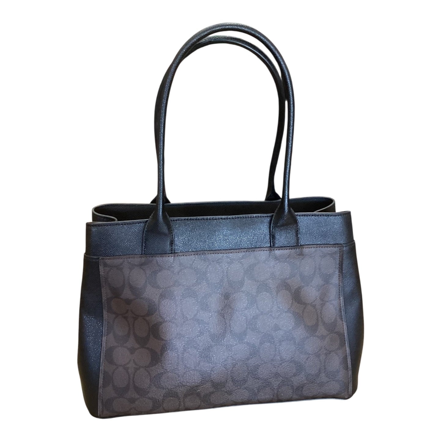 Handbag Designer By Coach In Black & Brown, Size:Medium