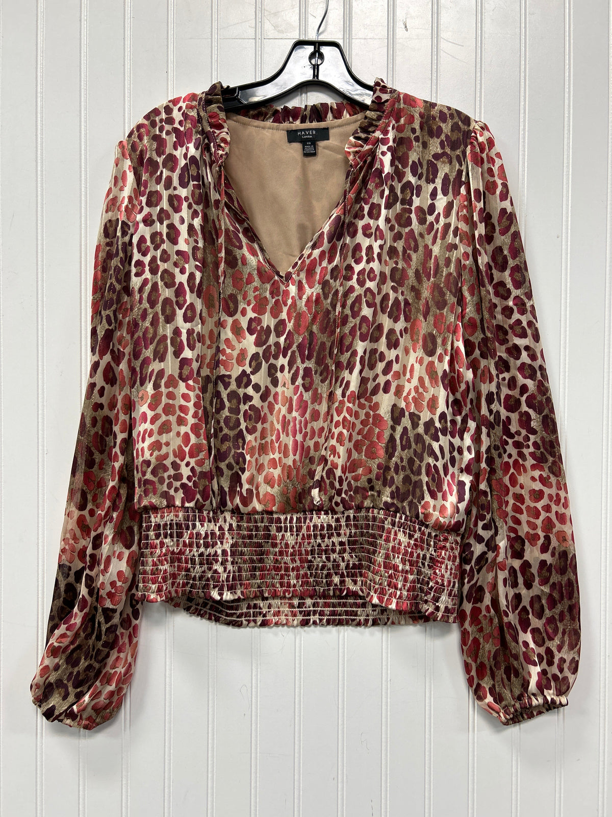 Top Ls By Haver In Red & Tan, Size:L