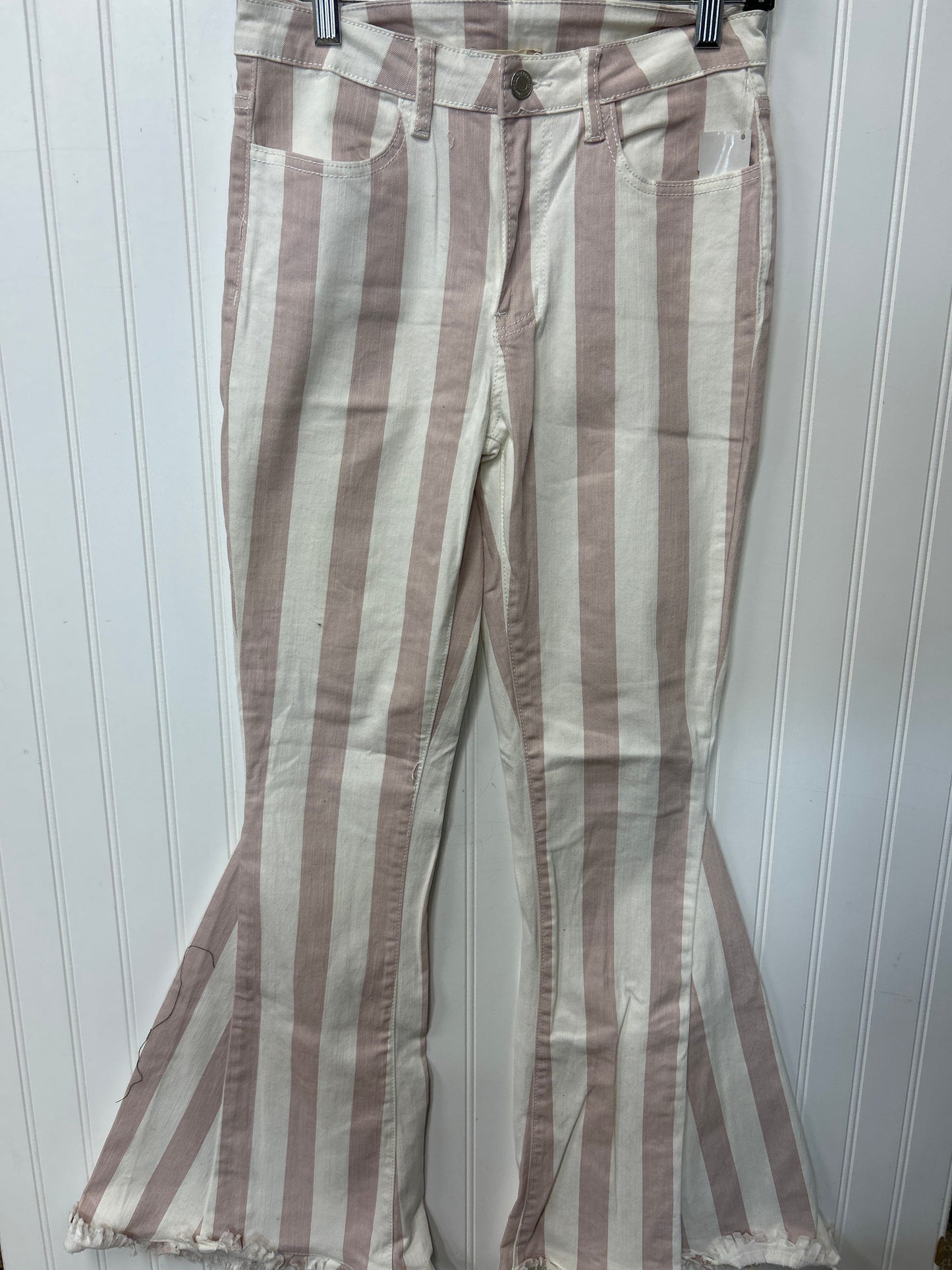 Jeans Flared By Altard State In Pink & White, Size:S