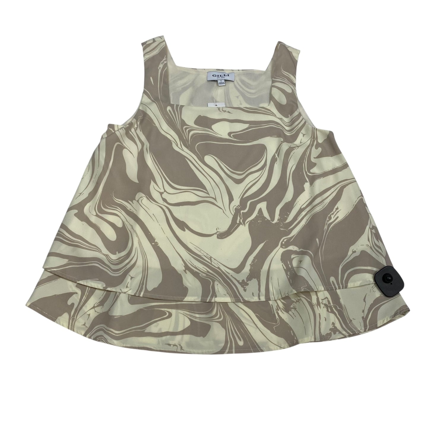 Top Sleeveless By Gilli In Brown & Cream, Size:S