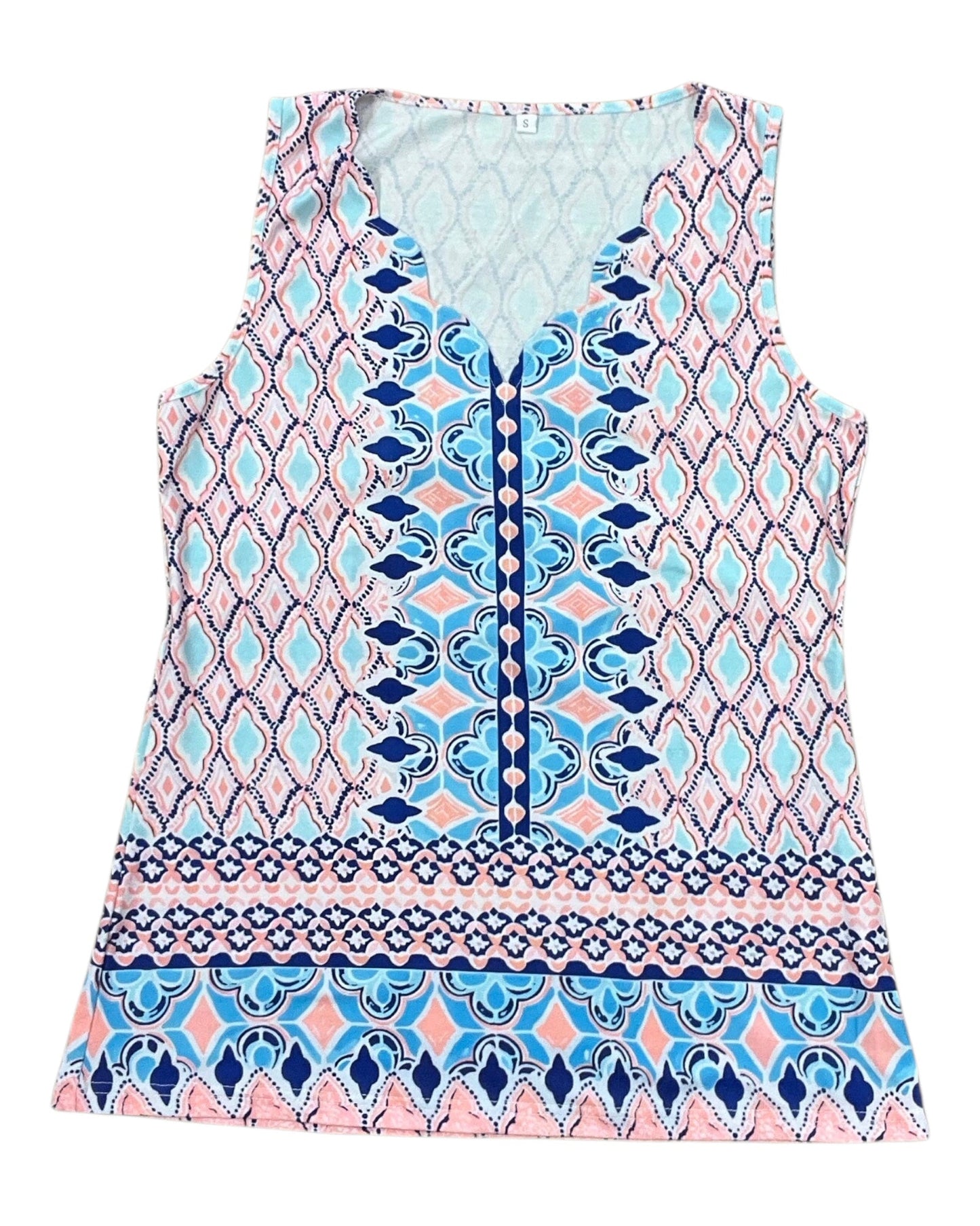 Top Sleeveless By Clothes Mentor In Blue & Pink, Size:S