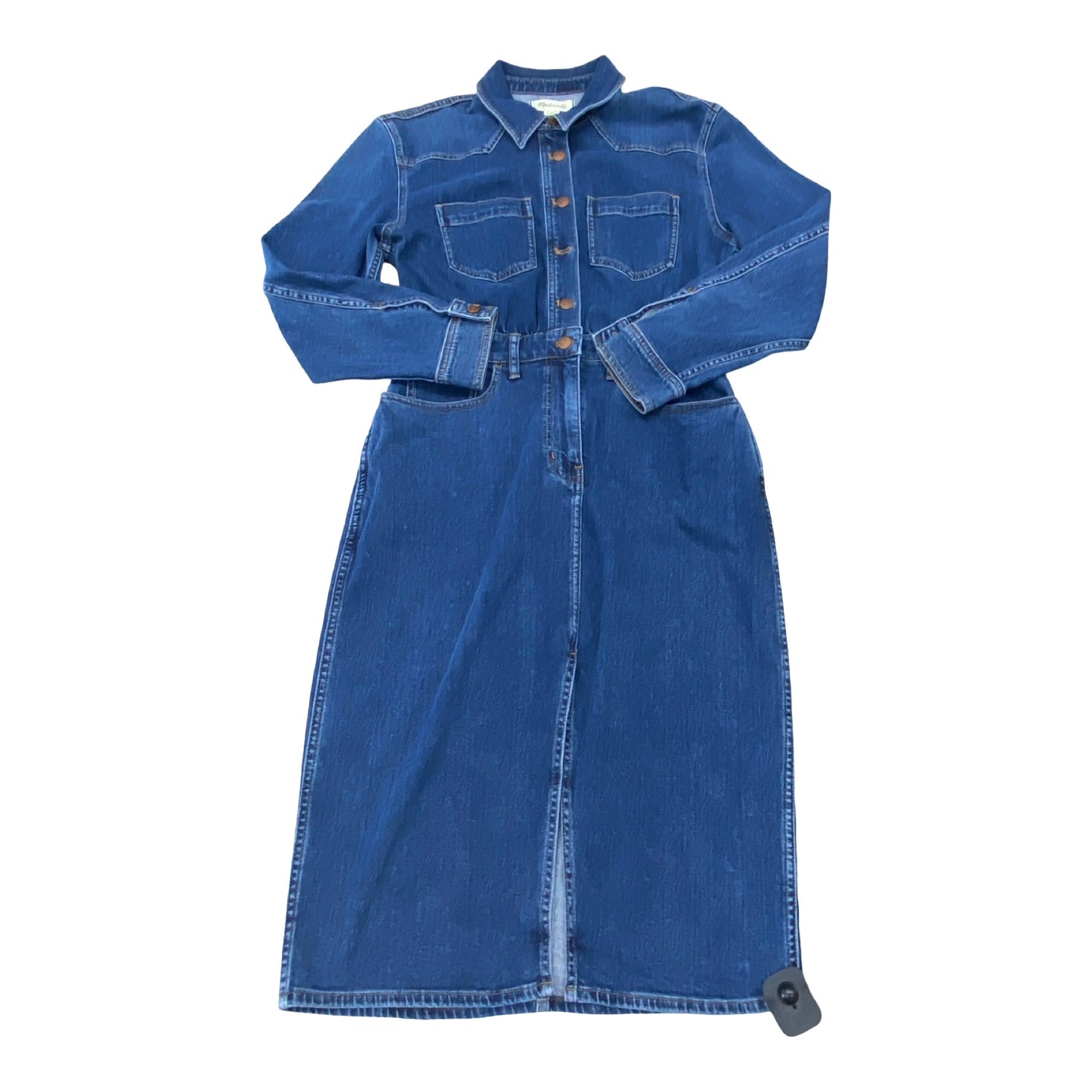 Dress Casual Midi By Madewell In Blue Denim, Size:6
