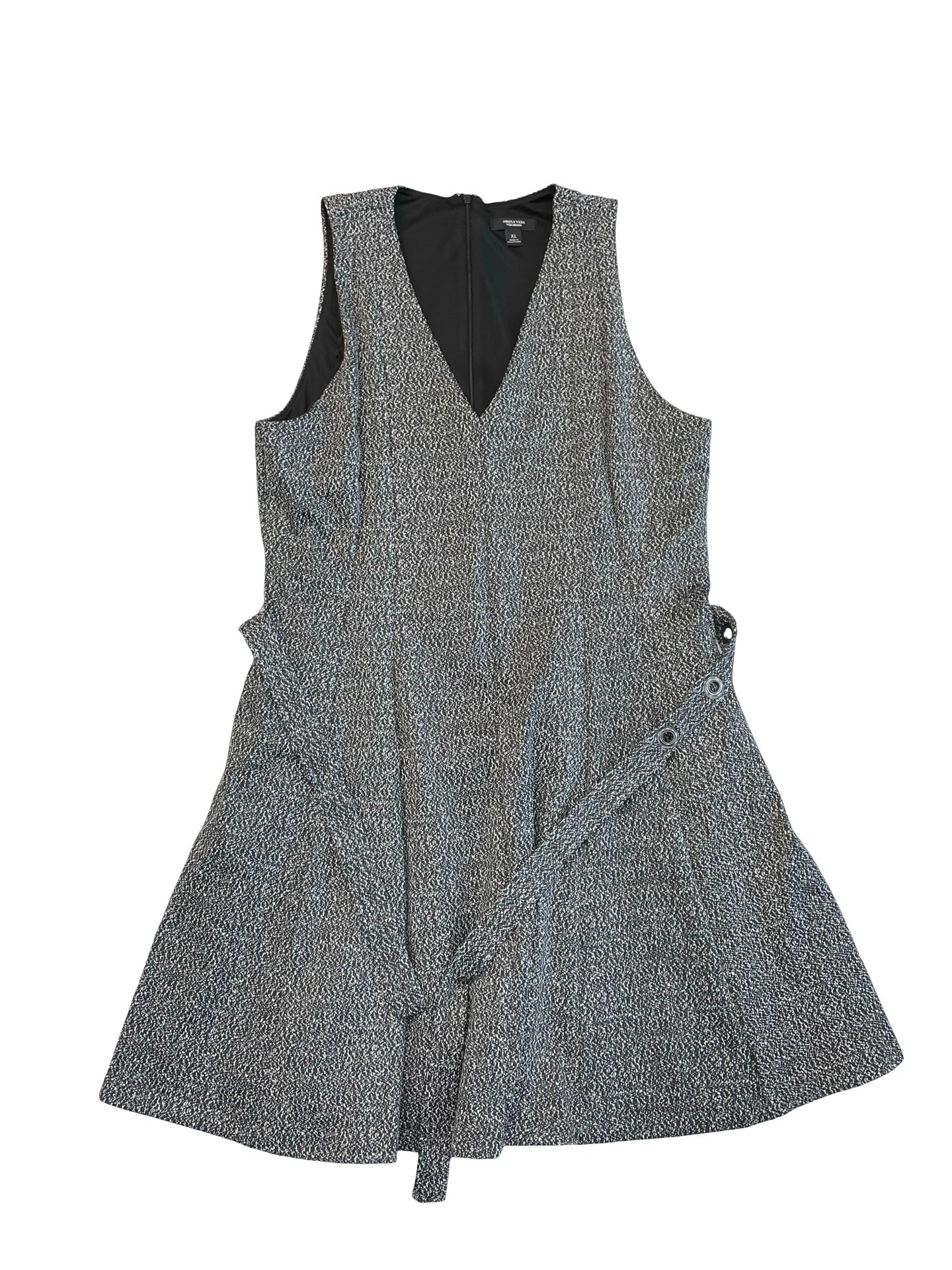 Dress Casual Midi By Simply Vera In Black & White, Size:Xl
