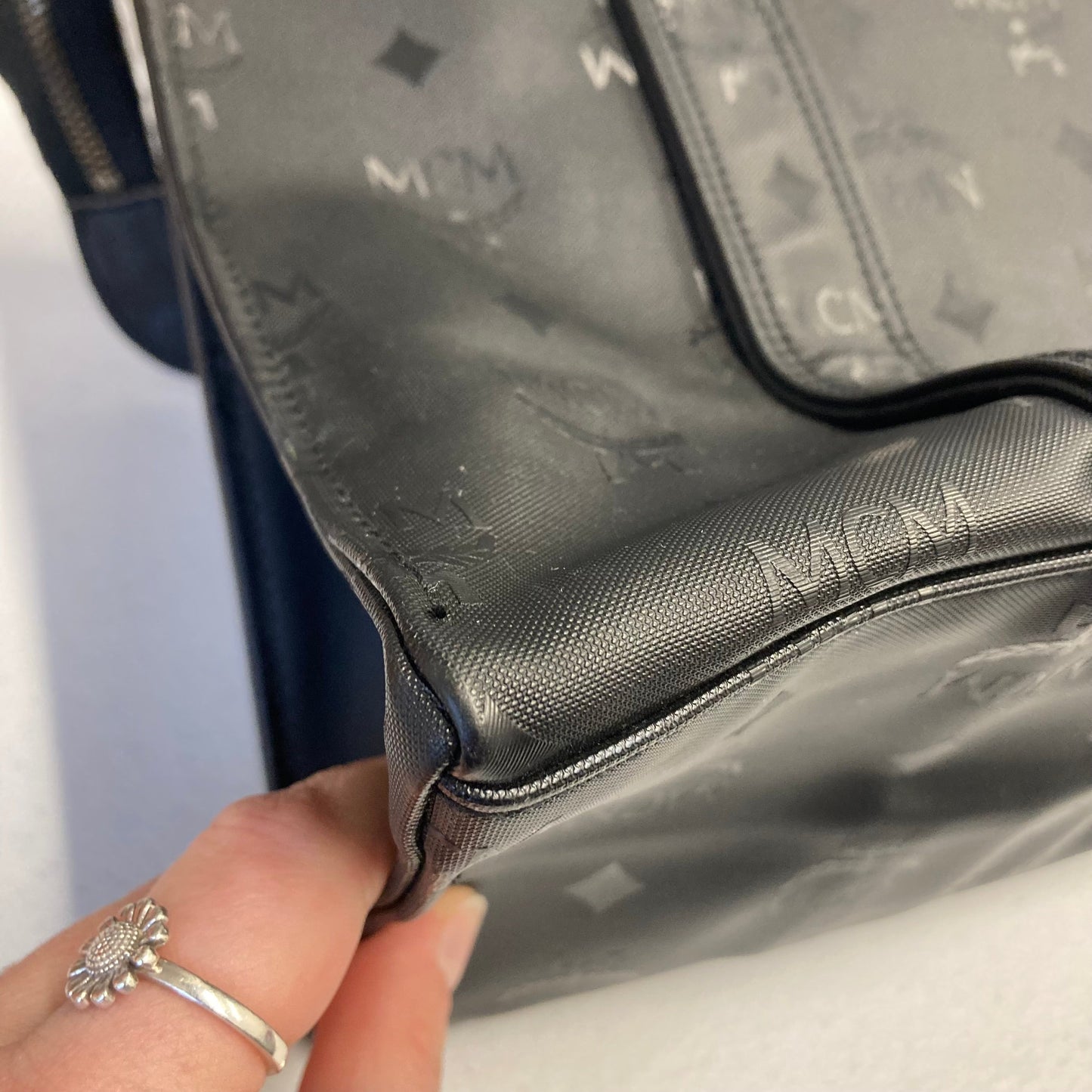 Tote Luxury Designer By Mcm In Black, Size:Large