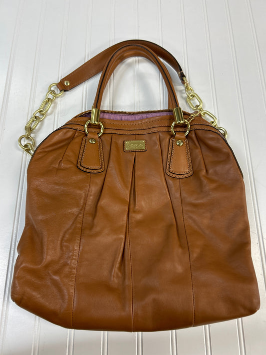 Handbag Designer By Coach In Brown & Gold, Size:Large