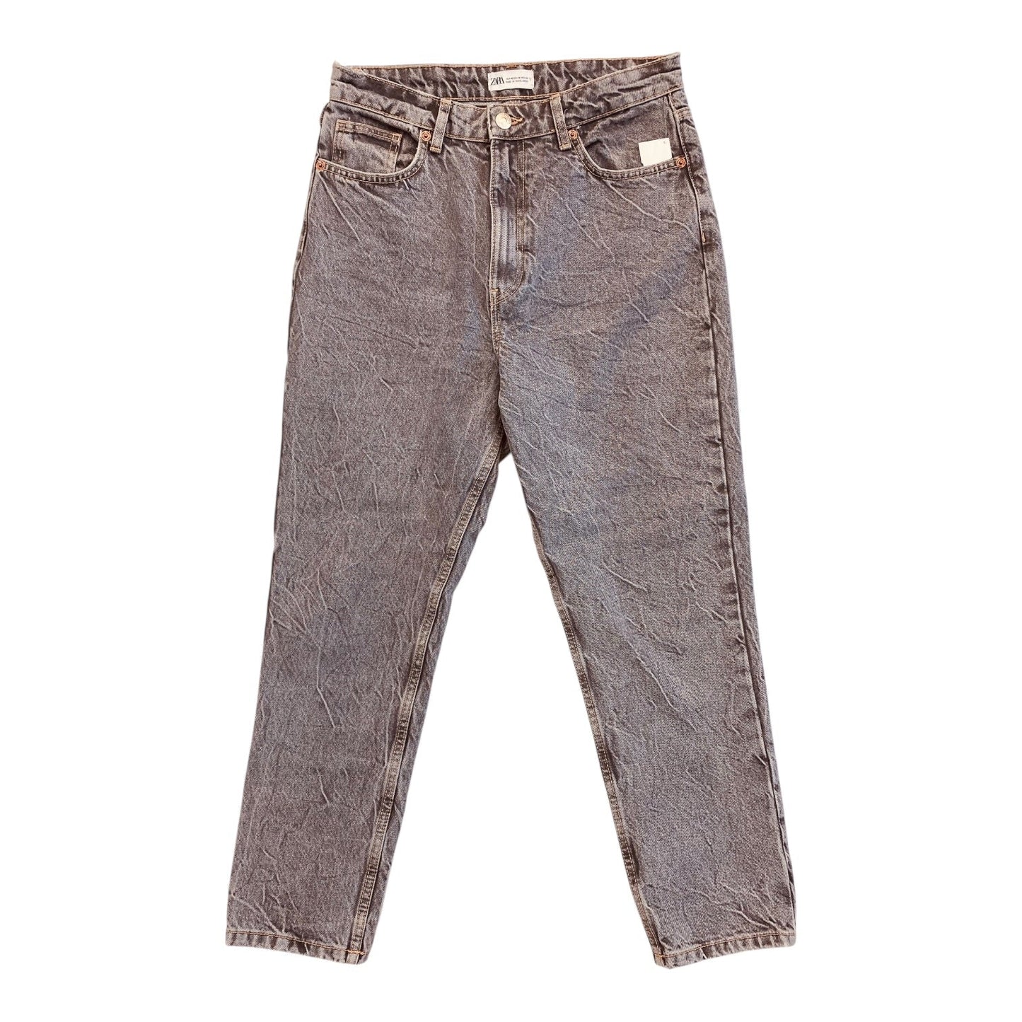 Jeans Straight By Zara In Grey, Size:10