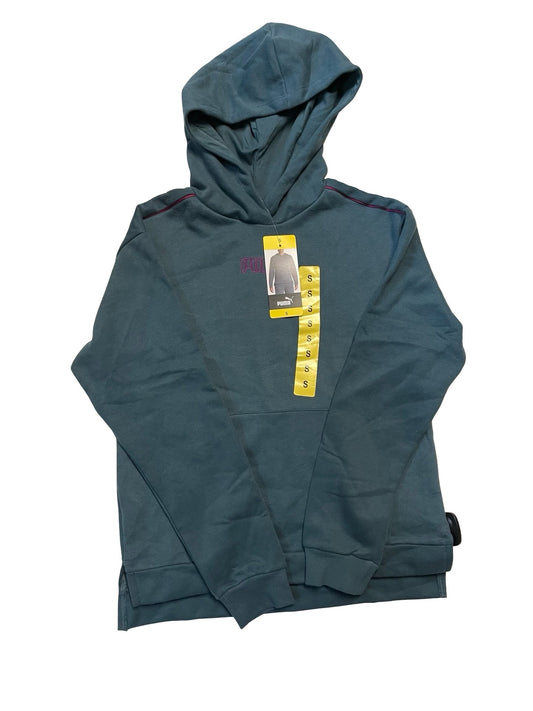 Athletic Sweatshirt Hoodie By Puma In Teal, Size:S