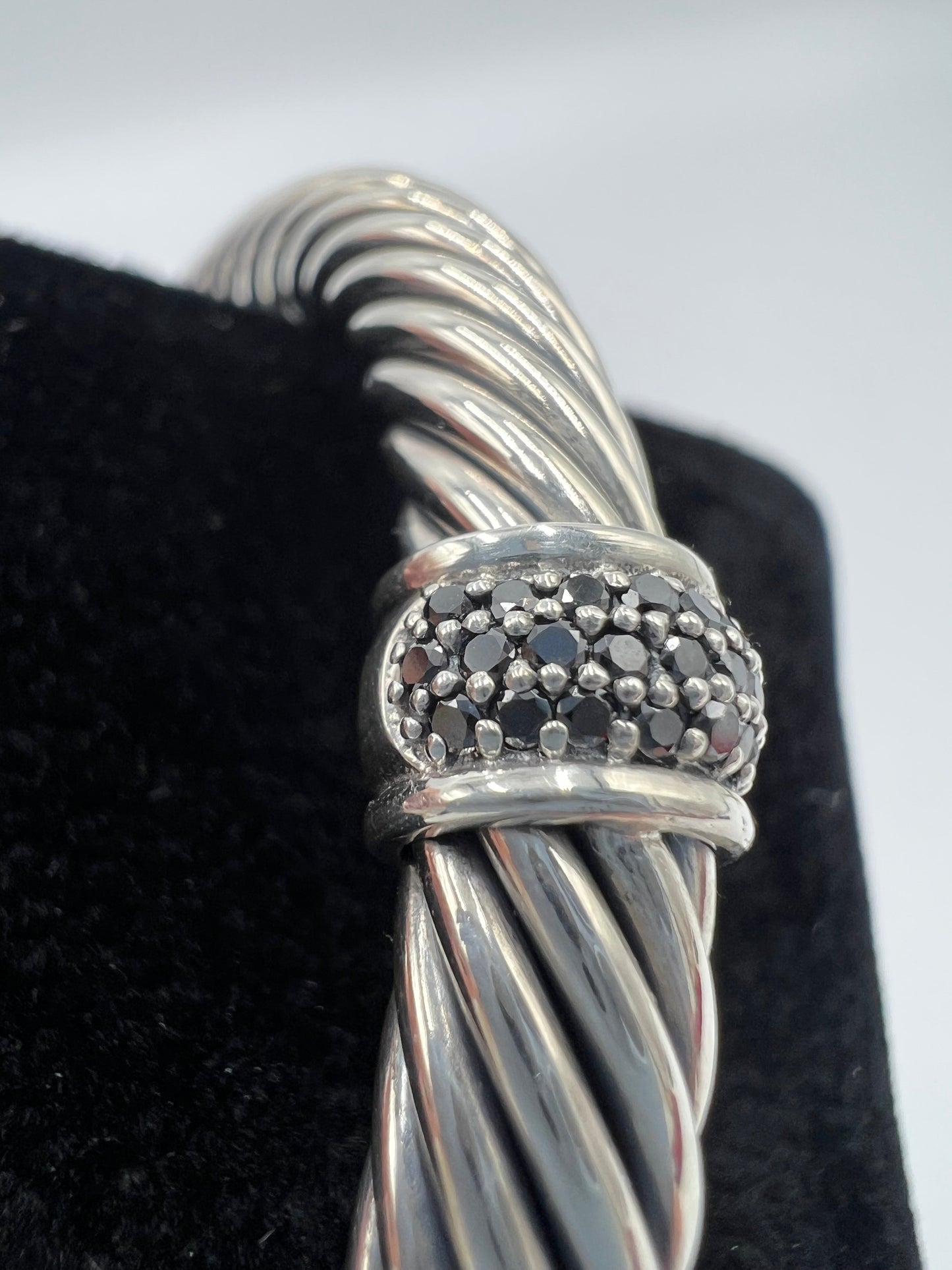 David Yurman Designer Cable Bracelet with Pave Diamonds