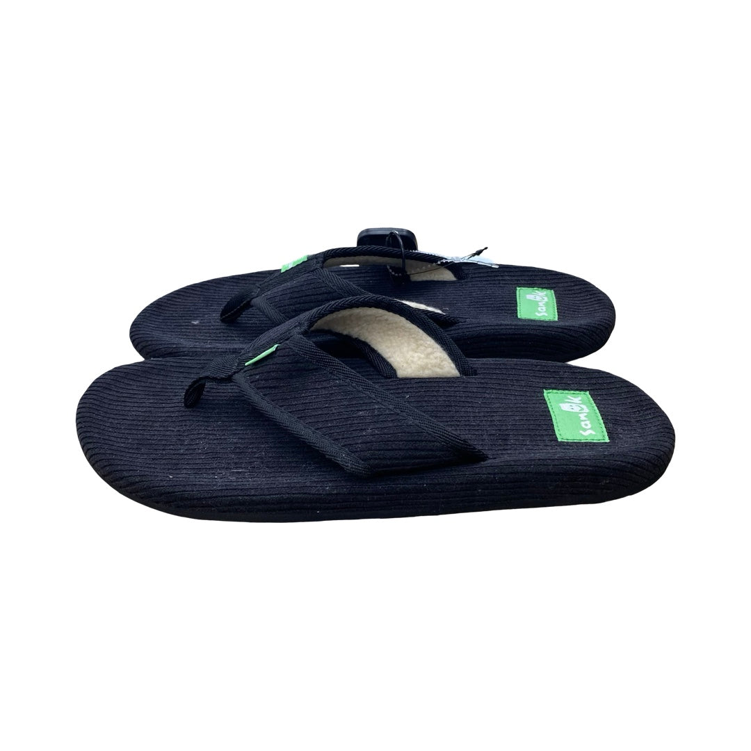 Sandals Flip Flops By Sanuk In Black, Size:9