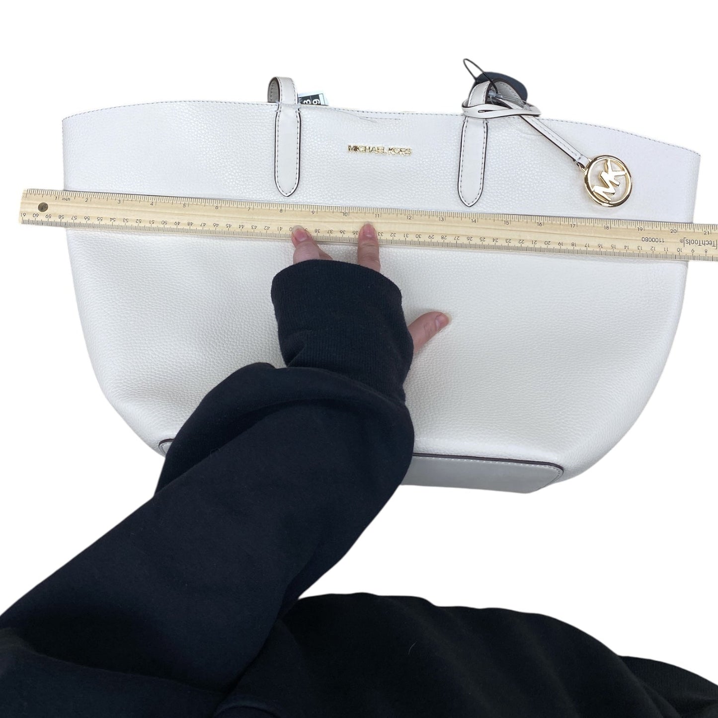 Handbag Designer By Michael Kors In White, Size:Large