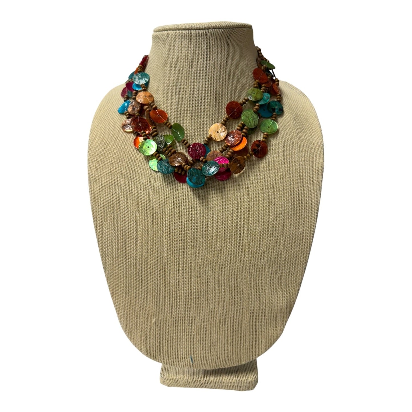 Necklace Layered  In Brown
