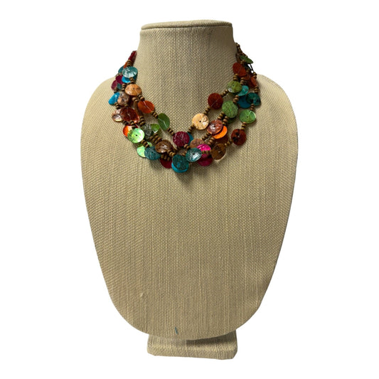 Necklace Layered  In Brown