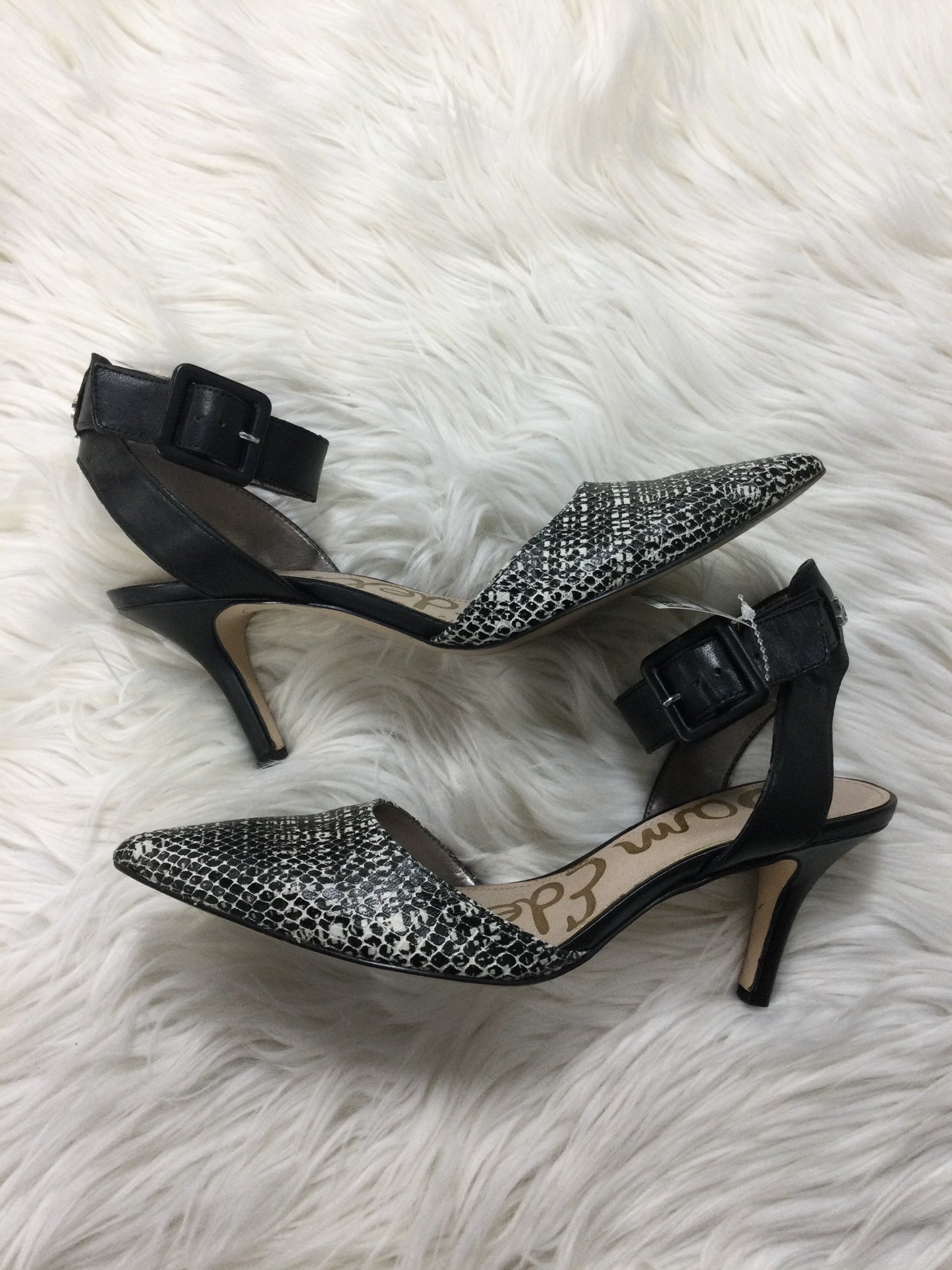 Shoes Heels Stiletto By Sam Edelman In Black & White, Size:8