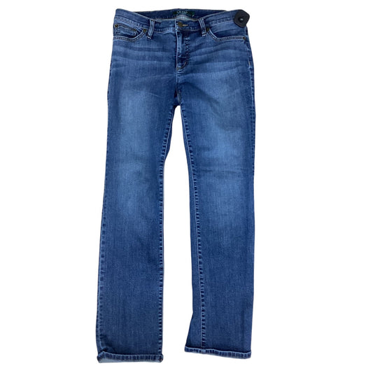 Jeans Wide Leg By Lauren By Ralph Lauren In Blue Denim, Size:8