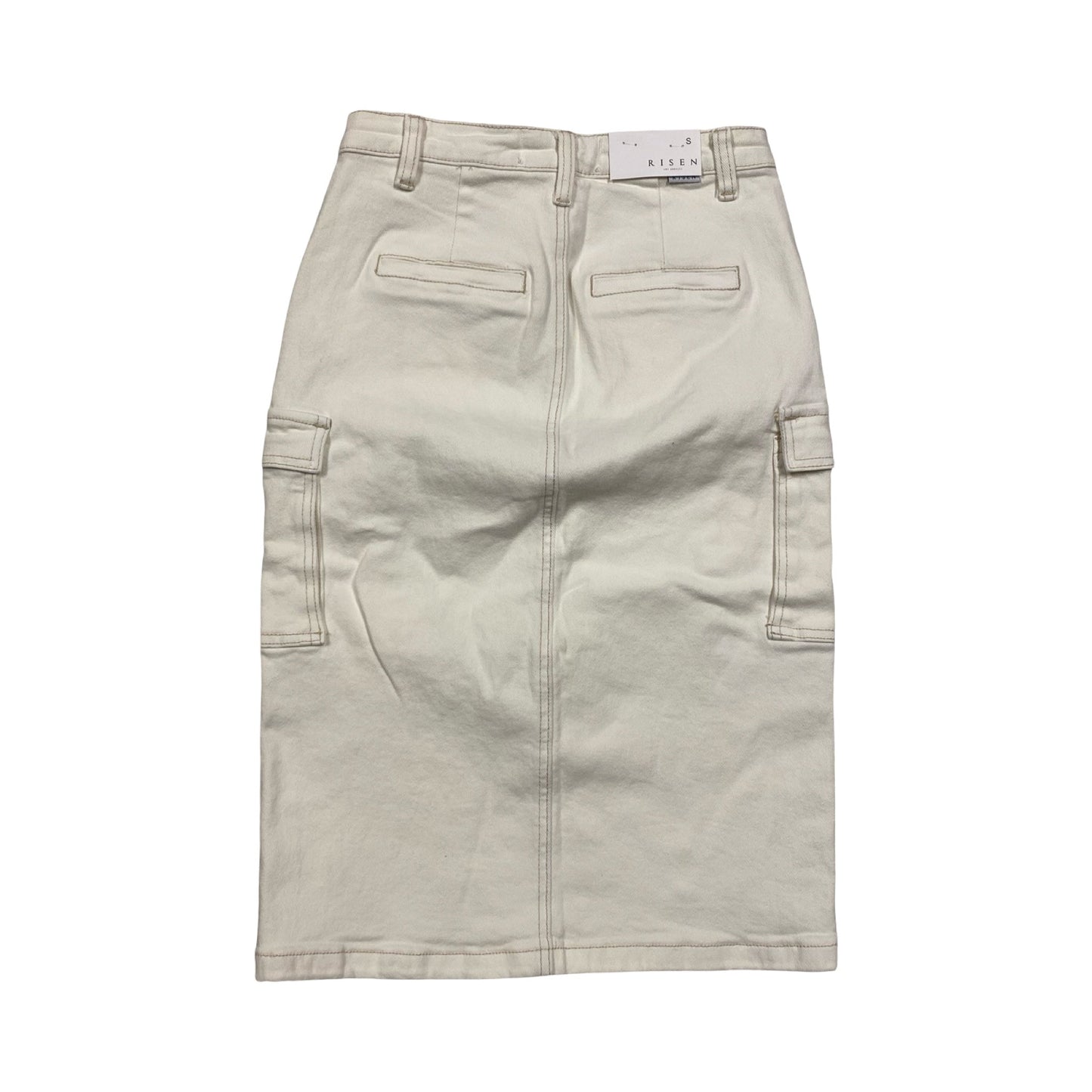 Skirt Midi By Risen In Cream Denim, Size:S