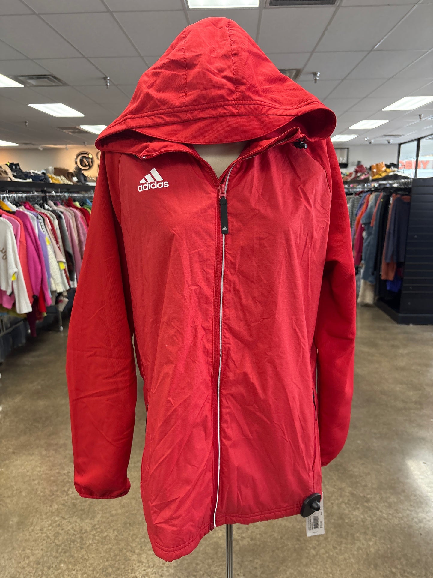 Athletic Jacket By Adidas In Red, Size:L