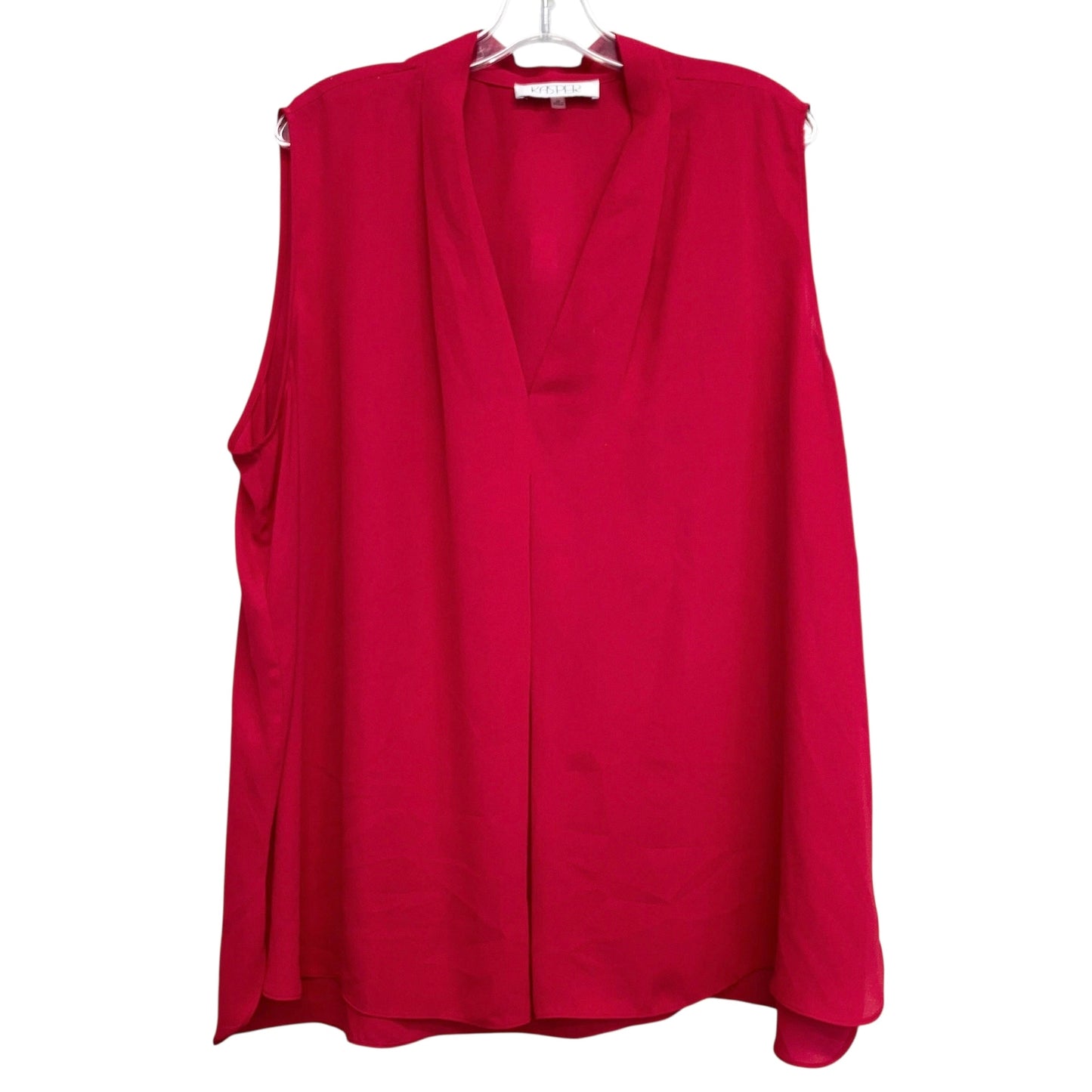 Top Sleeveless By Kasper In Red, Size:3X