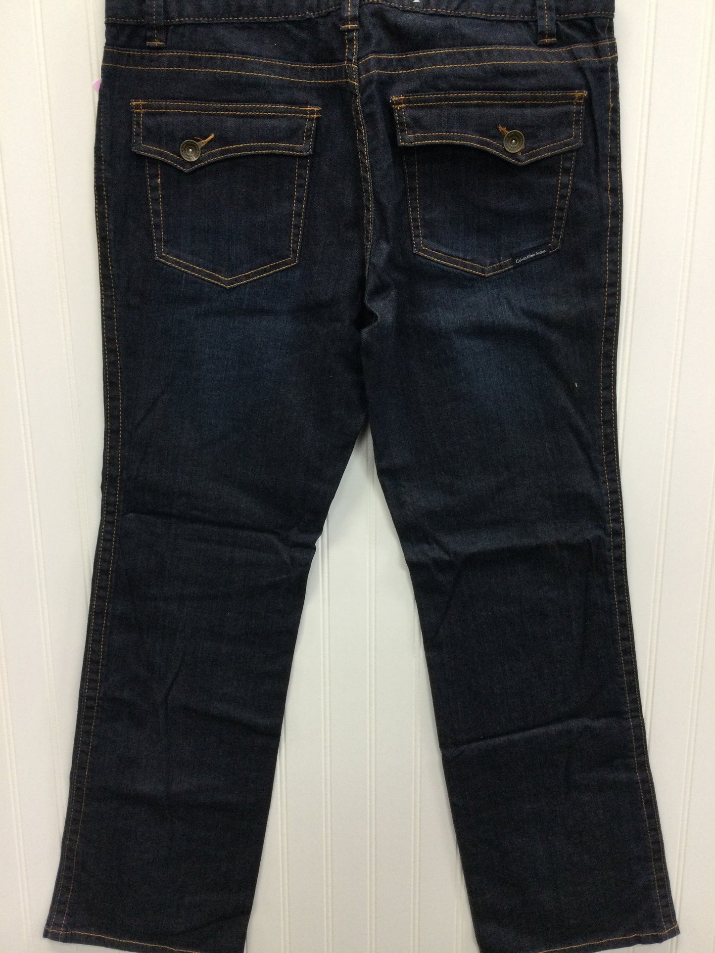 Jeans Straight By Calvin Klein In Blue Denim, Size:14