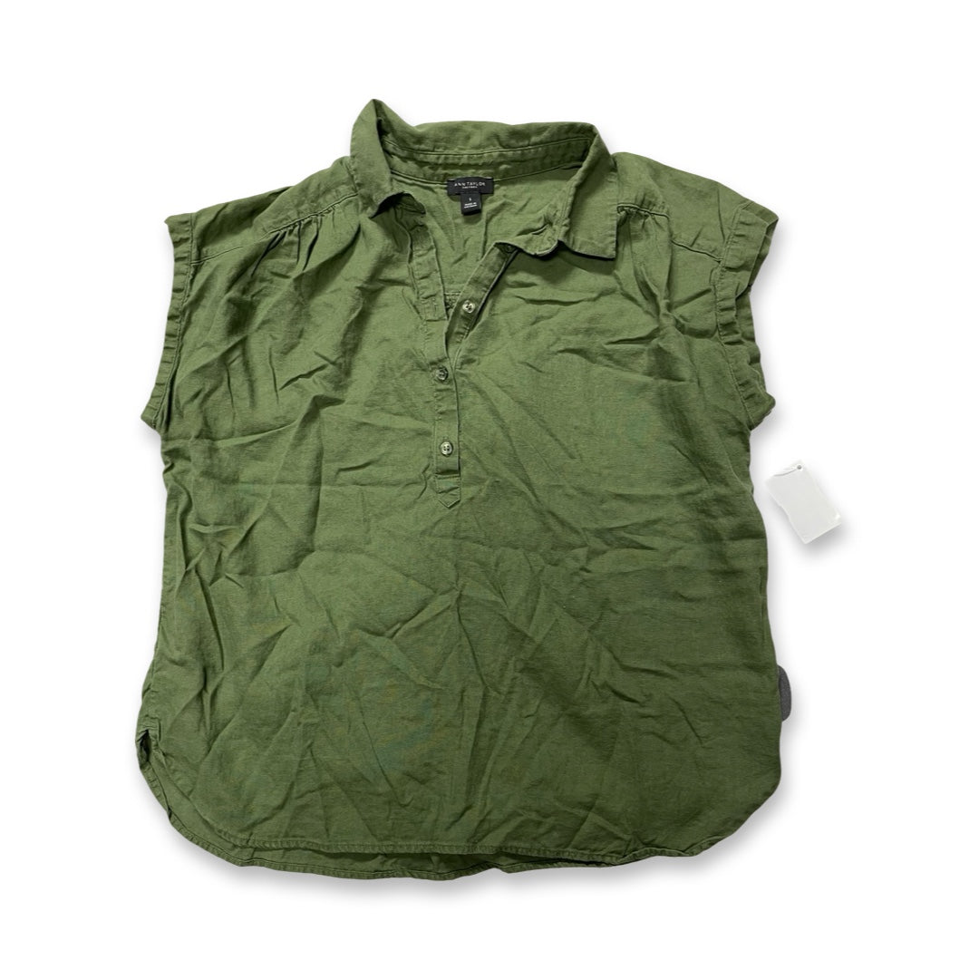 Top Sleeveless By Ann Taylor In Green, Size:S