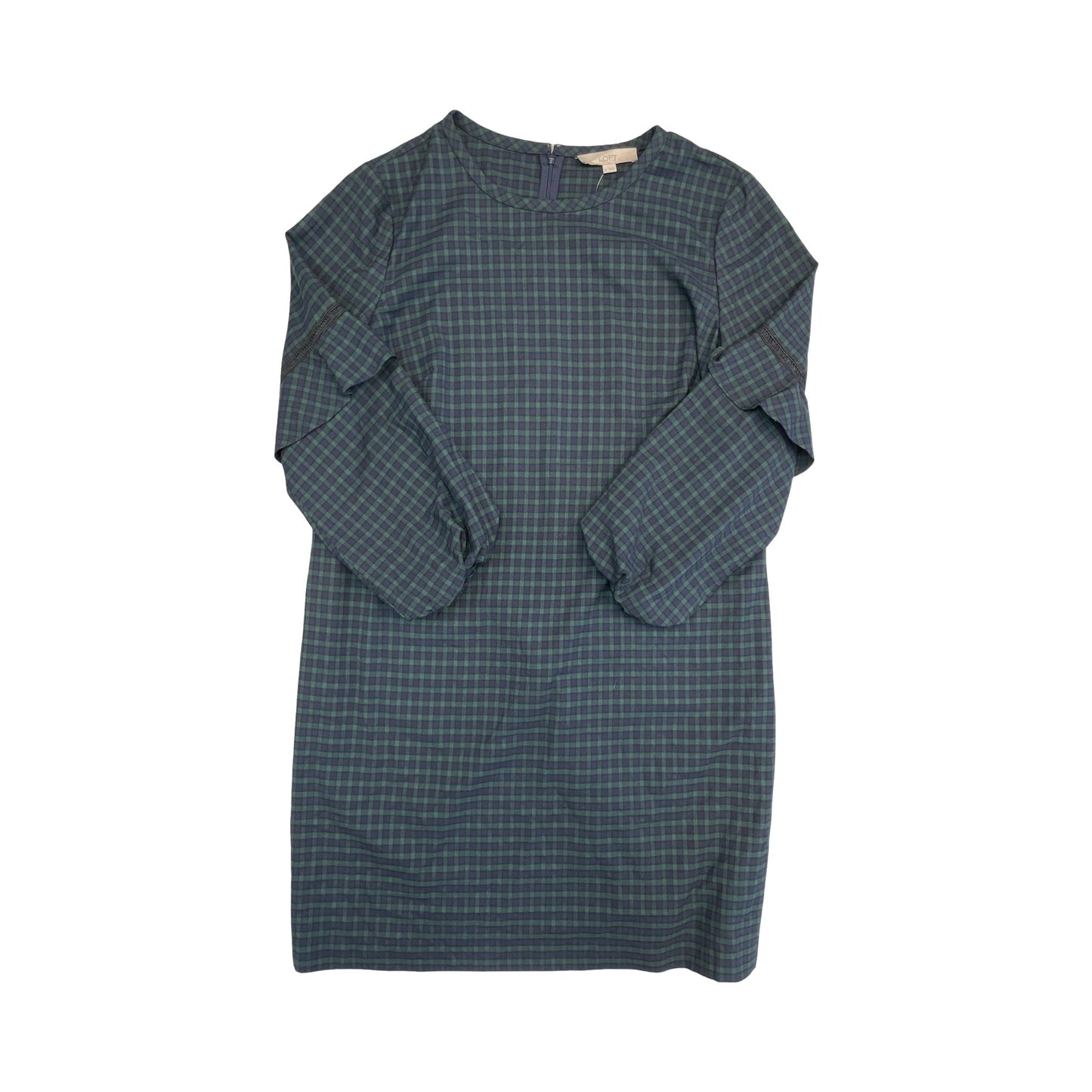 Dress Casual Midi By Loft In Plaid Pattern, Size:18