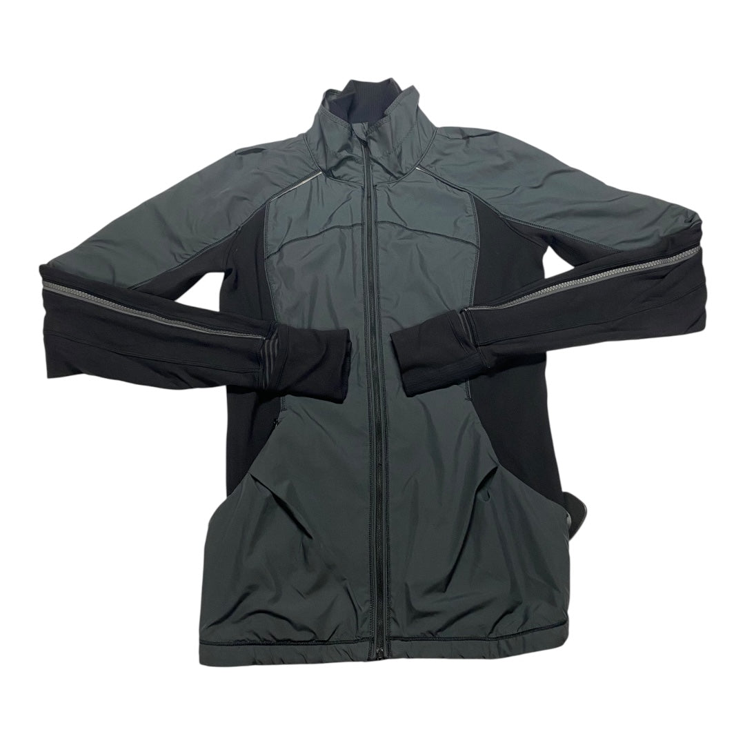 Athletic Jacket By Lululemon In Grey, Size:6