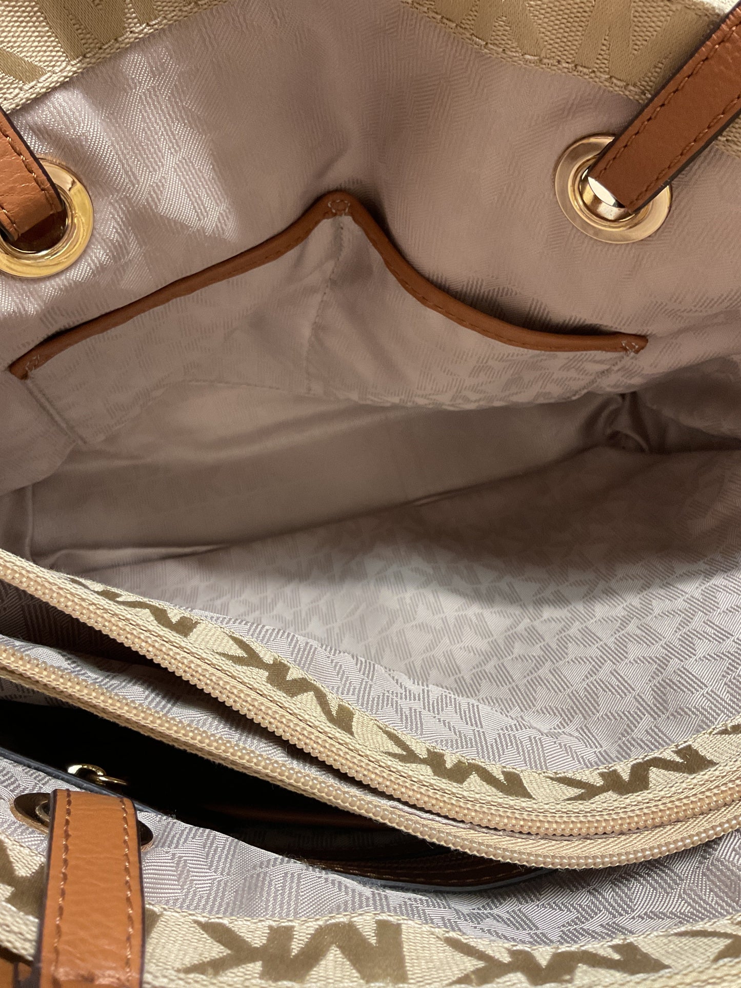 Handbag Designer By Michael Kors In Brown, Size:Large