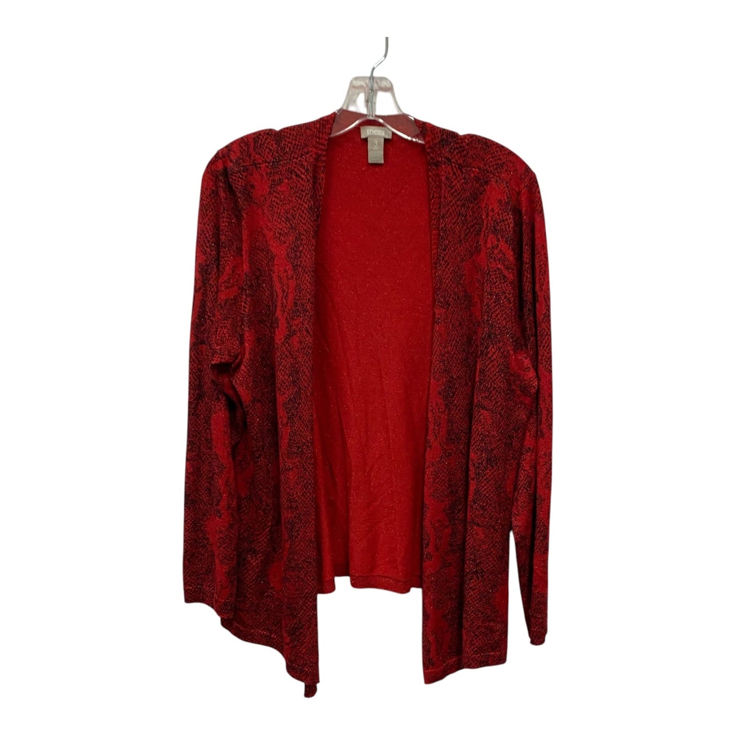 Sweater Cardigan By Chicos In Red, Size:Xl