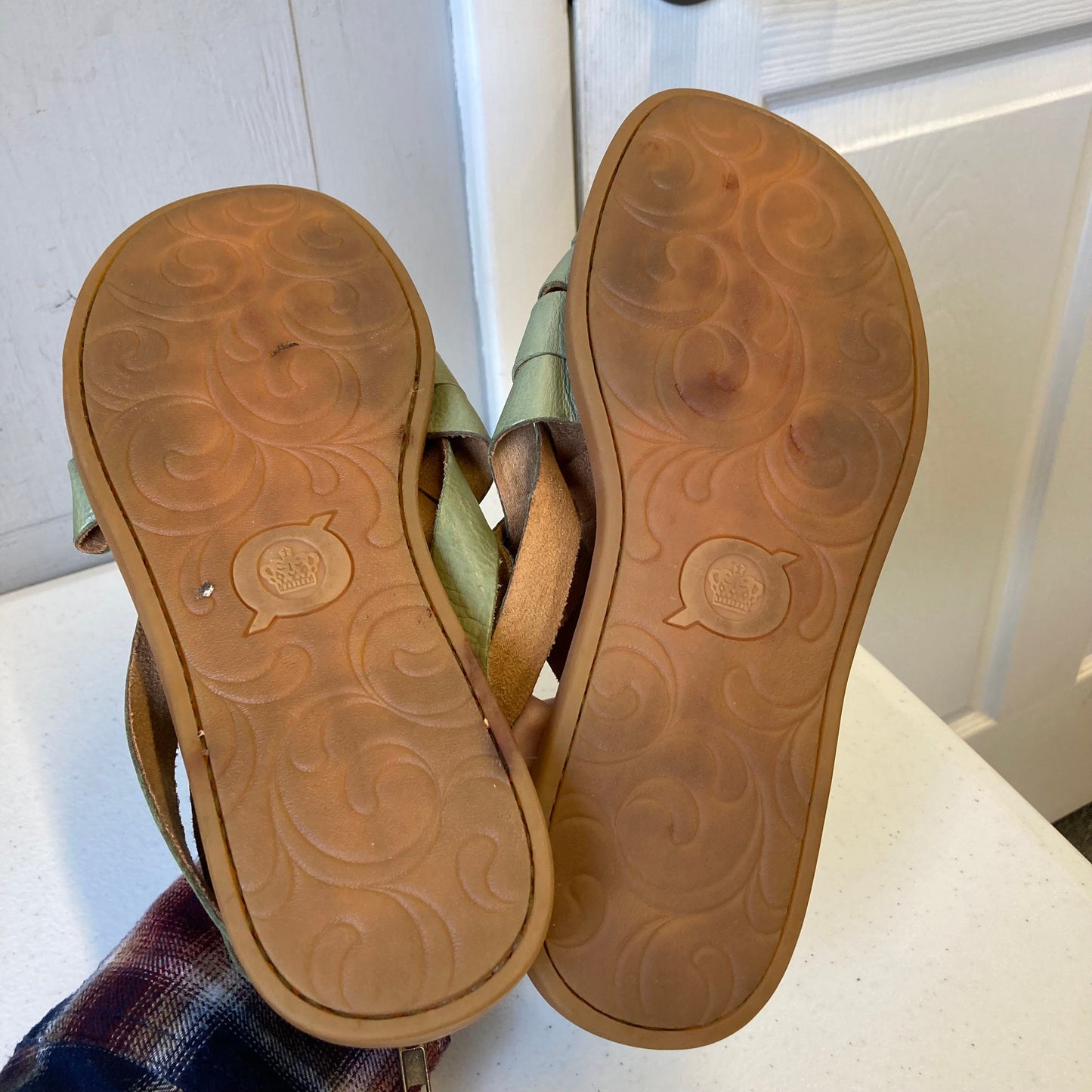 Sandals Flats By Born In Green, Size:8