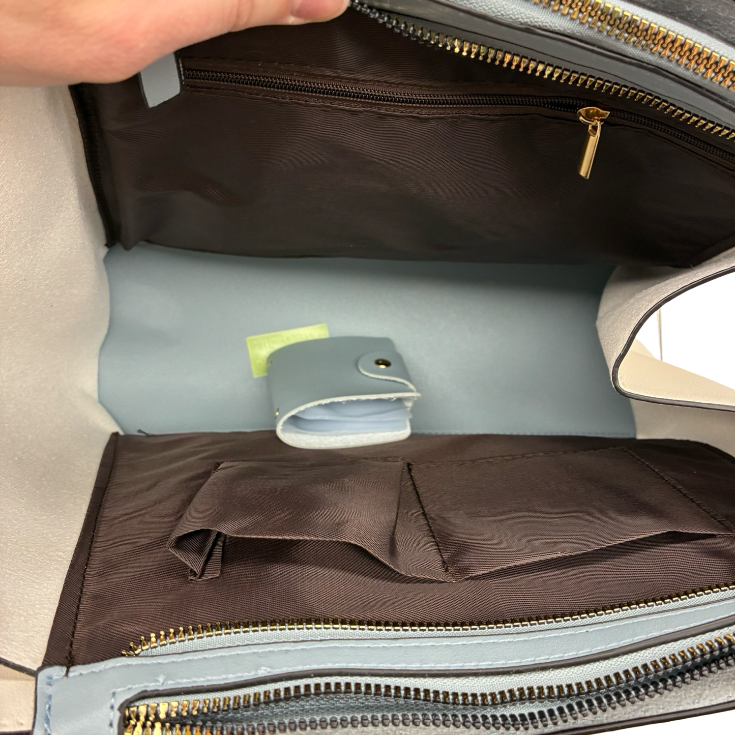 Handbag By Clothes Mentor In Blue & White, Size:Large