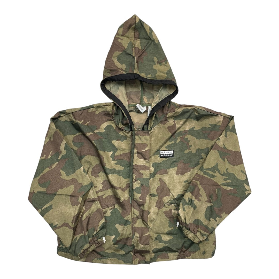 Athletic Jacket By Adidas In Camouflage Print, Size:M