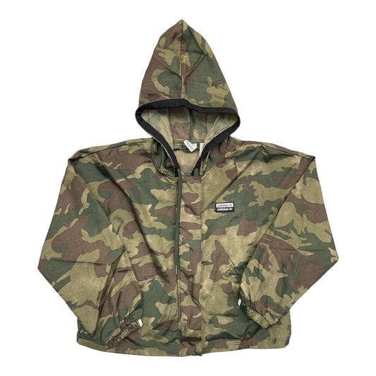 Athletic Jacket By Adidas In Camouflage Print, Size:M
