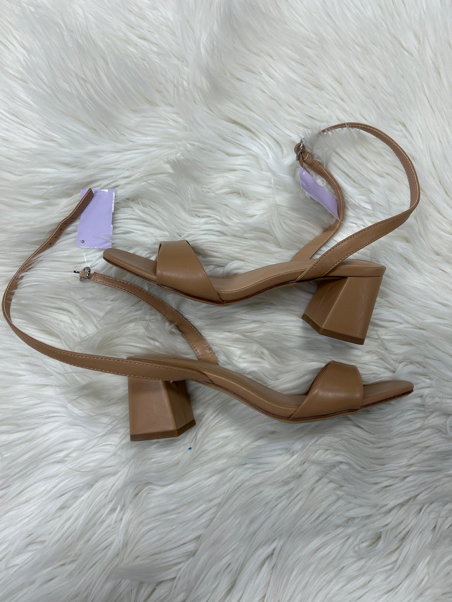 Sandals Heels Block By A New Day In Tan, Size:7.5