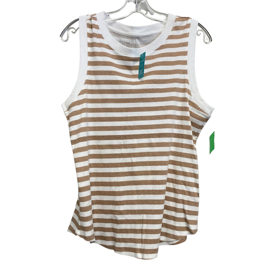 Top Sleeveless Basic By Maurices In Tan & White, Size:Xl