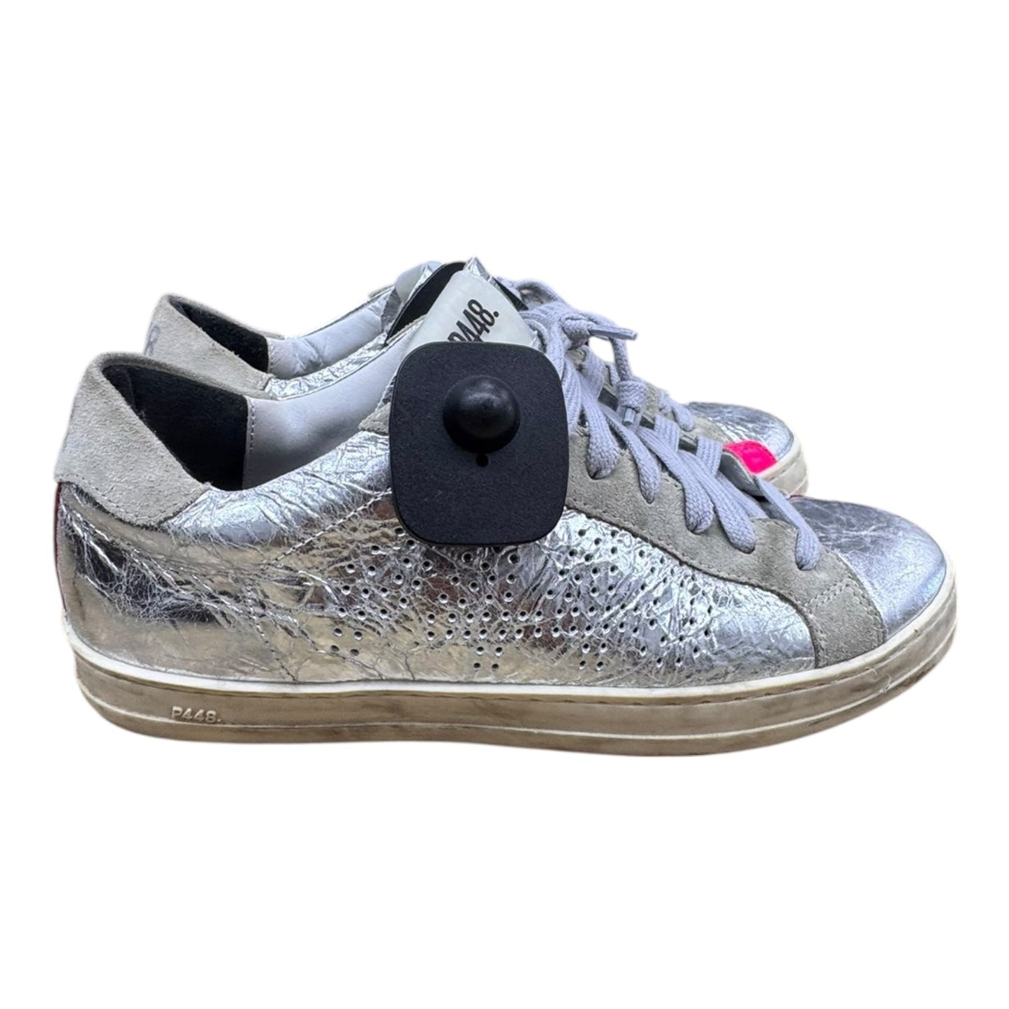 Shoes Sneakers By P448 In Pink & Silver, Size:6.5