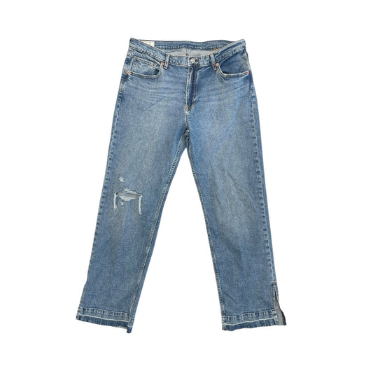 Jeans Wide Leg By Gap In Blue Denim, Size:12