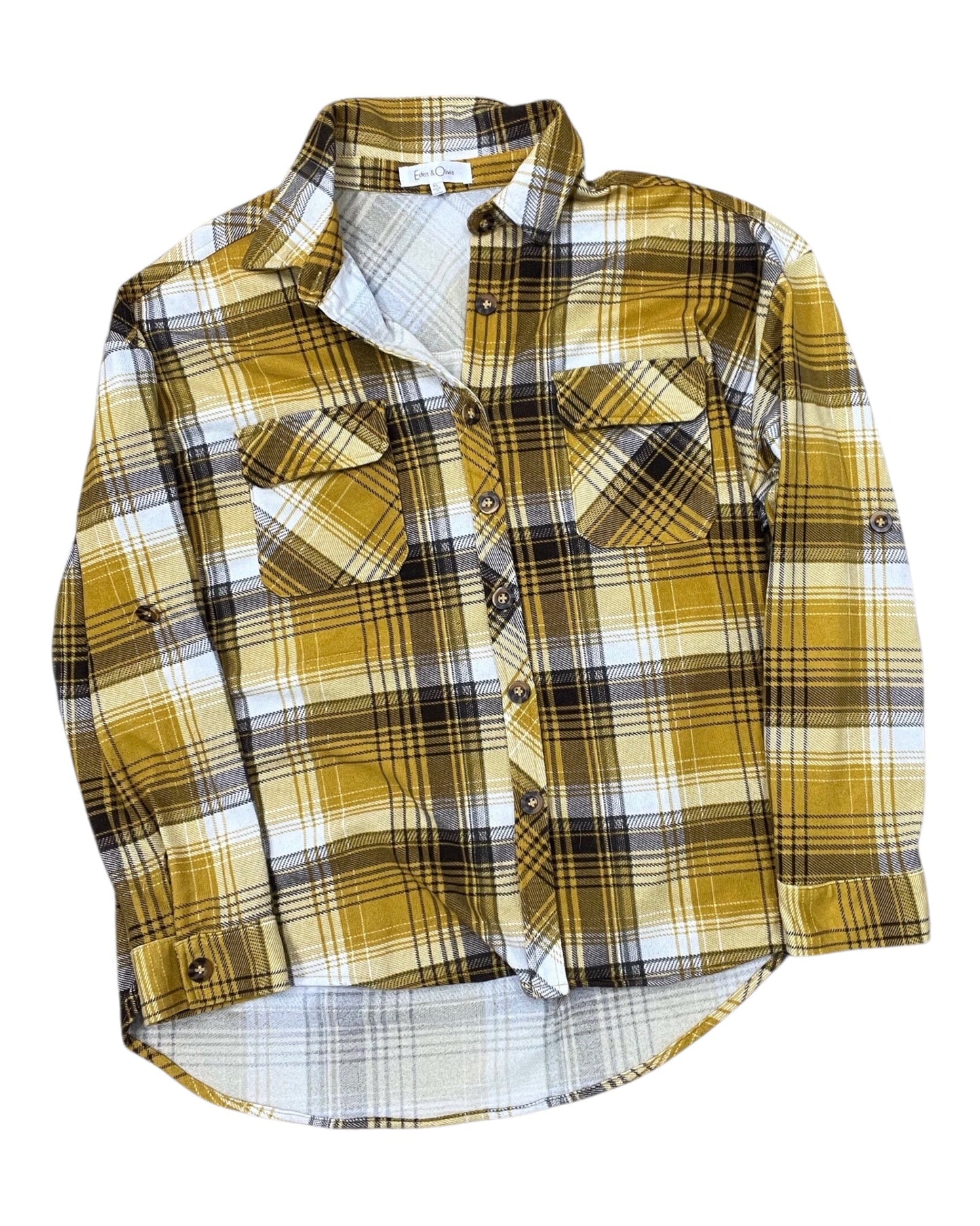 Blouse Ls By Eden & Olivia In Yellow, Size:Xl