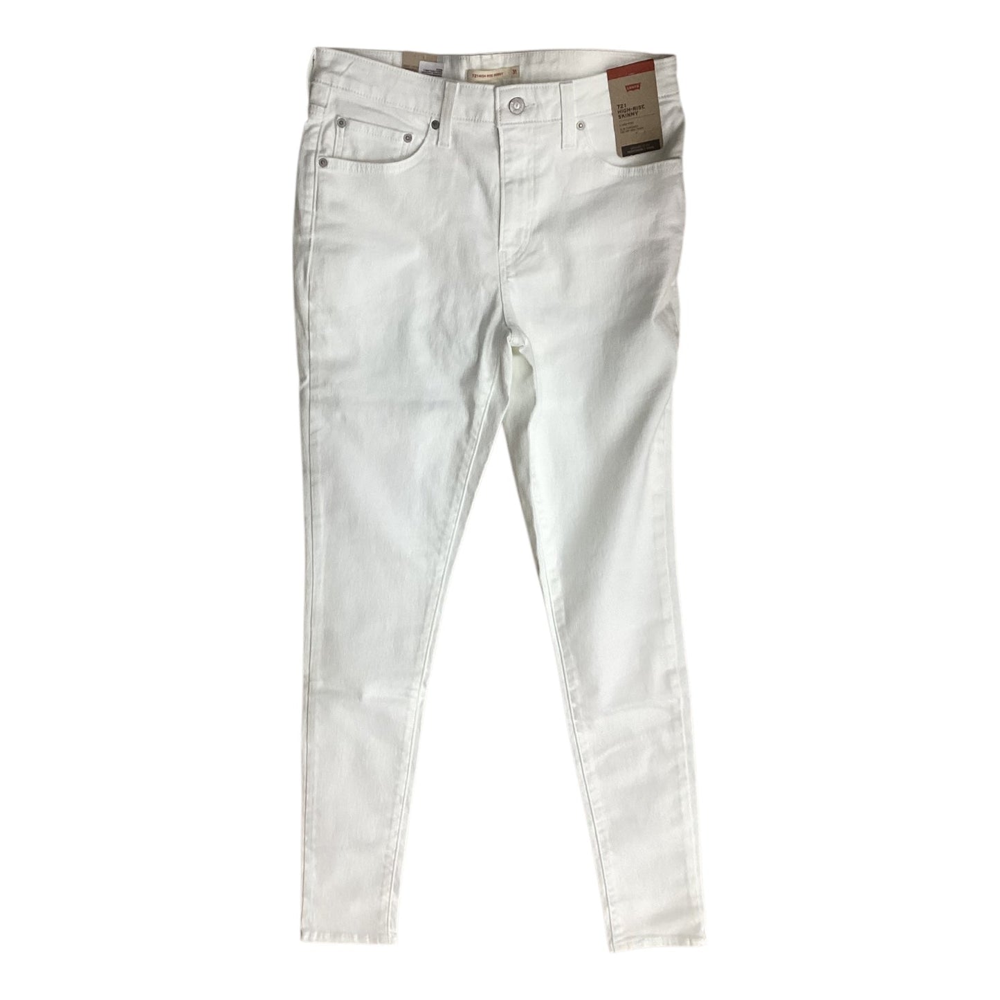 Jeans Skinny By Levis In White Denim, Size:10