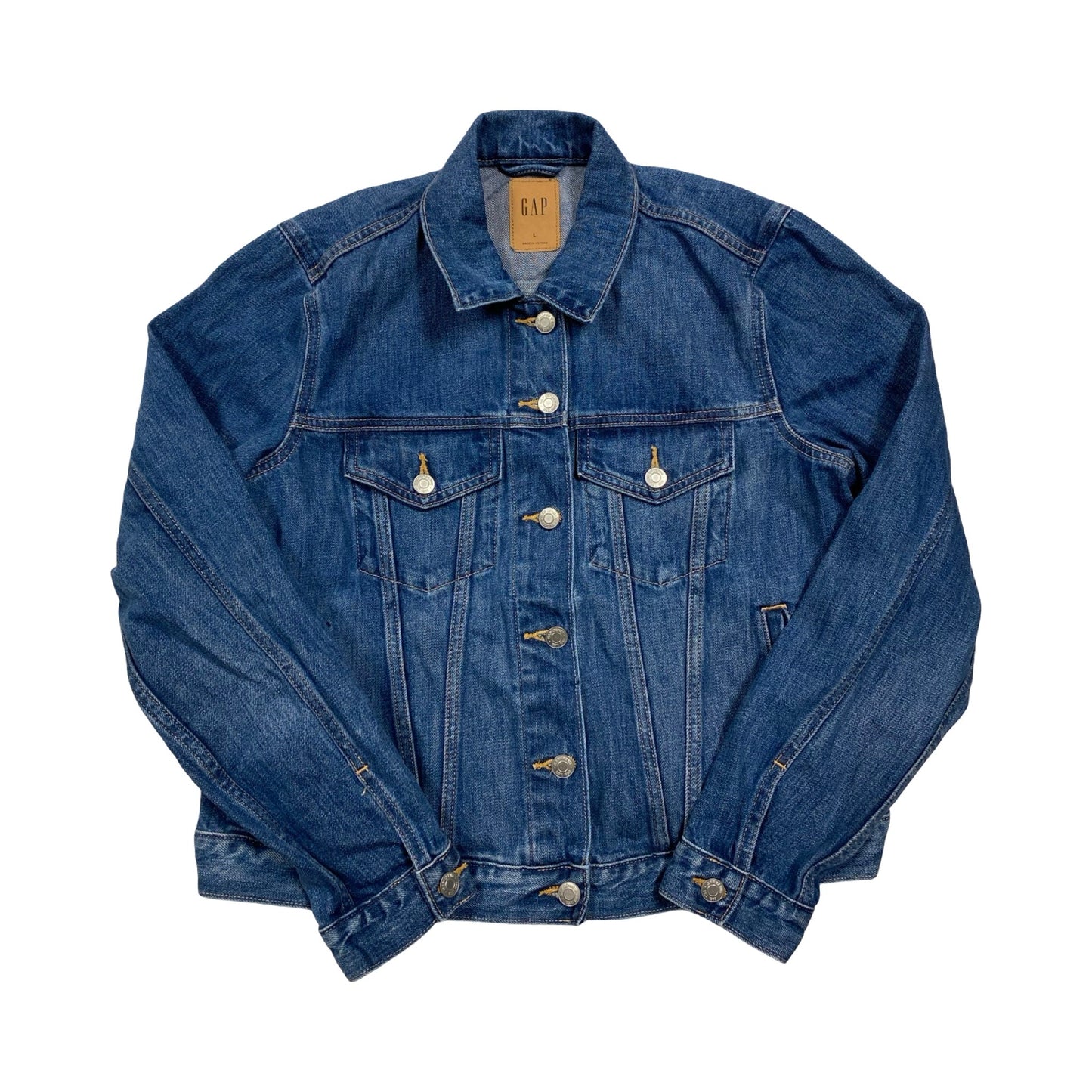 Jacket Denim By Gap In Blue Denim, Size:L